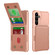 Samsung Galaxy S25+ 5G Vertical Flip Card Bag Holder Leather Phone Case - Rose Gold