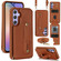 Samsung Galaxy S25+ 5G Wristband Vertical Flip Wallet Back Cover Phone Case with Long Lanyard - Brown