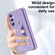 Samsung Galaxy S25+ 5G Wristband Vertical Flip Wallet Back Cover Phone Case with Long Lanyard - Purple