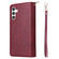 Samsung Galaxy S25 5G 9-Card Slots Zipper Wallet Bag Leather Phone Case - Wine Red