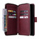 Samsung Galaxy S25 5G 9-Card Slots Zipper Wallet Bag Leather Phone Case - Wine Red