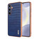 Samsung Galaxy S25 5G AZNS Electroplated Frame Crocodile Texture Full Coverage Phone Case - Blue
