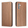 Samsung Galaxy S25 5G Carbon Fiber Texture Magnetic Flip Leather Phone Case - Brown
