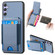 Samsung Galaxy S25 5G Carbon Fiber Vertical Flip Wallet Stand Phone Case - Blue Samsung Galaxy S25 5G Carbon Fiber Vertical Flip Wallet Stand Phone Case - Blue