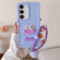 Samsung Galaxy S25 5G Cartoon Sausage Mouth TPU Phone Case with Bead Chain - Purple