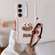 Samsung Galaxy S25 5G Cartoon Sausage Mouth TPU Phone Case with Bead Chain - White