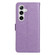 Samsung Galaxy S25 5G Cat and Bee Embossed Flip Leather Phone Case - Purple