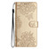 Samsung Galaxy S25 5G Cherry Blossom Butterfly Skin Feel Embossed PU Phone Case - Gold