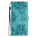 Samsung Galaxy S25 5G Cherry Blossom Butterfly Skin Feel Embossed PU Phone Case - Green