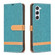 Samsung Galaxy S25 5G Color Block Denim Texture Leather Phone Case - Green Samsung Galaxy S25 5G Color Block Denim Texture Leather Phone Case - Green