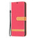 Samsung Galaxy S25 5G Color Block Denim Texture Leather Phone Case - Red