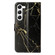 Samsung Galaxy S25 5G Colored Drawing Marble Pattern Leather Phone Case - Black Gold Marble