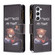 Samsung Galaxy S25 5G Colored Drawing Pattern Zipper Leather Phone Case - Bear