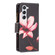Samsung Galaxy S25 5G Colored Drawing Pattern Zipper Leather Phone Case - Lotus