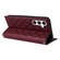 Samsung Galaxy S25 5G Crossbody Rhombic Sucker Leather Phone Case - Claret