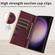 Samsung Galaxy S25 5G Crossbody Rhombic Sucker Leather Phone Case - Claret
