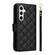 Samsung Galaxy S25 5G Crossbody Rhombic Zipper Tower Buckle Leather Phone Case with Lanyard - Black