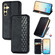 Samsung Galaxy S25 5G Cubic Grid Pressed Magnetic Leather Phone Case - Black