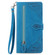 Samsung Galaxy S25 5G Embossed Flower Zipper Leather Phone Case - Blue