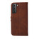 Samsung Galaxy S25 5G Embossed Happy Cat Pattern Flip Leather Phone Case - Brown