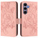 Samsung Galaxy S25 5G Embossed Rose RFID Anti-theft Leather Phone Case - Pink