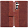 Samsung Galaxy S25 5G Geometric Embossed Leather Phone Case - Brown