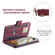 Samsung Galaxy S25 5G Grid Texture Zipper Leather Phone Case with Lanyard - Wine Red