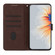 Samsung Galaxy S25 5G Heart Pattern Skin Feel Leather Phone Case - Brown