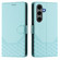 Samsung Galaxy S25 5G Honeycomb Embossing RFID Leather Phone Case - Mint Green