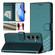 Samsung Galaxy S25 5G Honeycomb Embossing RFID Leather Phone Case - Peacock Green