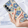Samsung Galaxy S25 5G IMD Double Piece Simple Fresh Shockproof Phone Case - Blue Flower