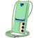 Samsung Galaxy S25 5G Integrated Card Bag Solid Color Liquid Silicone Phone Case with Lanyard - Green