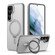 Samsung Galaxy S25 5G MagSafe Airbag Shockproof Frosted Phone Case with Fold Holder - Grey