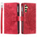 Samsung Galaxy S25 5G Multi-Card Totem Zipper Leather Phone Case - Red