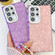Samsung Galaxy S25 5G Plating Glitter Texture Chain Wristband TPU Phone Case with Lens Film - Pink Feather Yarn