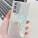 Samsung Galaxy S25 5G Plating Glitter Texture Ring Holder TPU Phone Case with Lens Film - White Feather Yarn