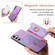 Samsung Galaxy S25 5G Retro Cross Leather Ring Horizontal Insert Card Bag MagSafe Phone Case - Purple