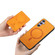 Samsung Galaxy S25 5G Retro Cross Leather Ring Side Insert Card Bag MagSafe Phone Case - Yellow