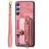 Samsung Galaxy S25 5G Retro Cross Wristband Wallet Leather Back Phone Case - Pink