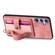 Samsung Galaxy S25 5G Retro Cross Wristband Wallet Leather Back Phone Case - Pink