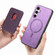 Samsung Galaxy S25 5G Retro Magsafe Card Bag PU Back Cover Phone Case - Purple