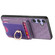 Samsung Galaxy S25 5G Retro Splitable Magnetic Stand Card Bag Leather Phone Case - Purple