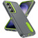 Samsung Galaxy S25 5G Rugged PC Hybrid Silicone Phone Case with Holder - Grey+Fresh Green