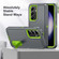 Samsung Galaxy S25 5G Rugged PC Hybrid Silicone Phone Case with Holder - Grey+Fresh Green