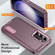 Samsung Galaxy S25 5G Rugged PC Hybrid Silicone Phone Case with Holder - Purple+Pink