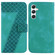 Samsung Galaxy S25 5G Seven-shaped Embossed Leather Phone Case - Green