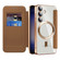 Samsung Galaxy S25 5G Shield MagSafe RFID Anti-theft Rhombus Leather Phone Case - Brown