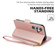 Samsung Galaxy S25 5G Side Buckle RFID Anti-theft Leather Phone Case - Rose Gold