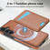 Samsung Galaxy S25 5G Skin Feel Detachable Card Bag Magsafe Phone Case - Brown