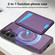 Samsung Galaxy S25 5G Skin Feel Detachable Card Bag Magsafe Phone Case - Purple